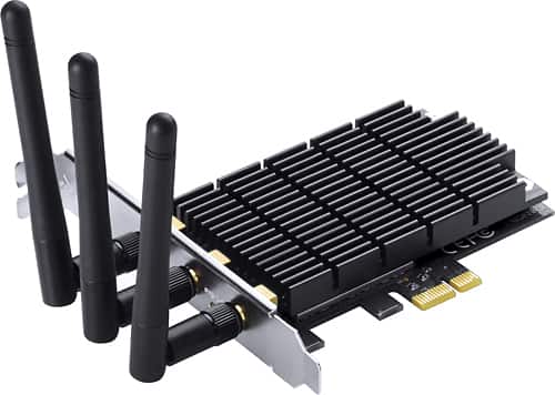 TP-LINK - Archer T9E AC1900 Dual-Band PCI Express Network Adapter - Black - Angle