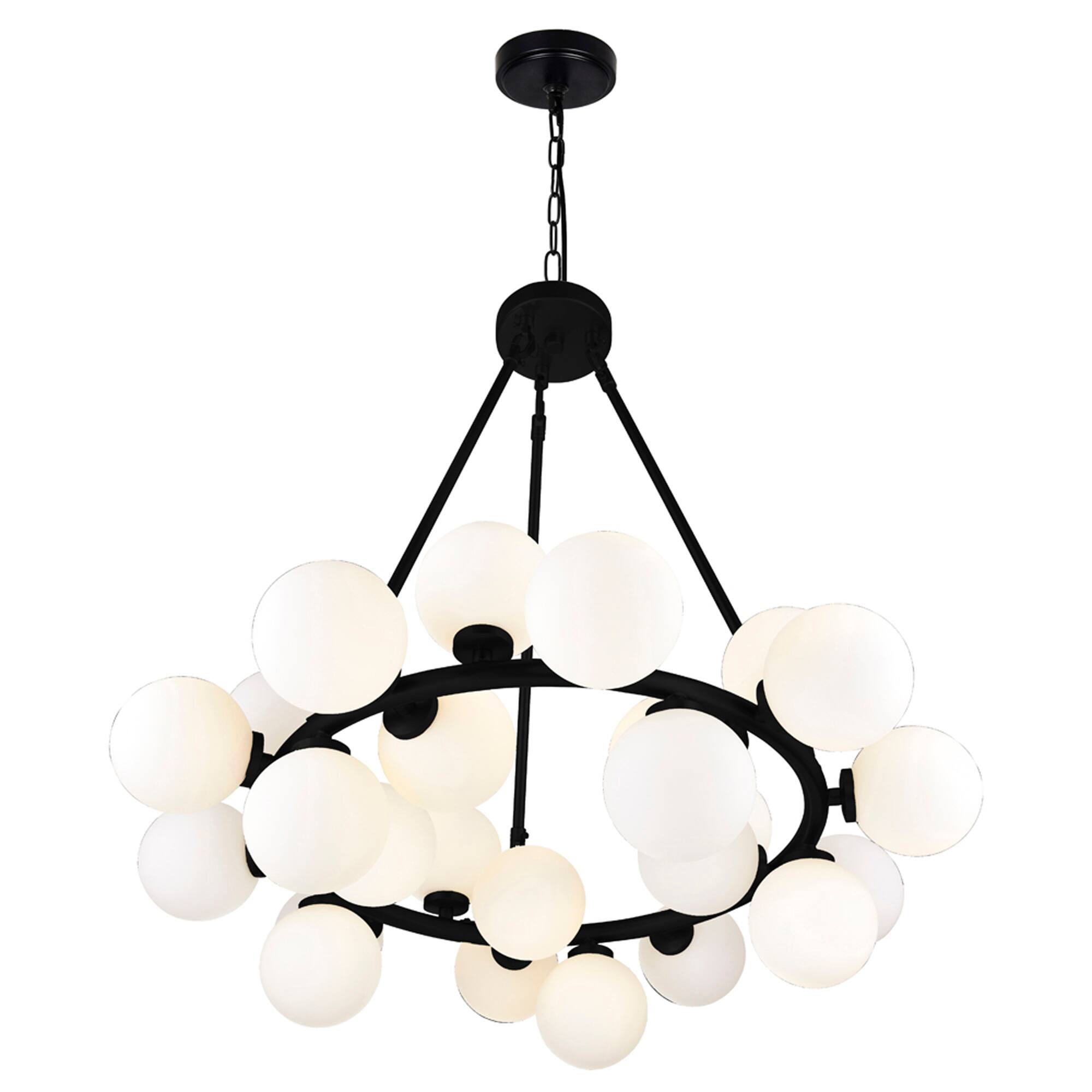 Back. CWI Lighting - Arya 25 Light Chandelier With Black Finish - Black.