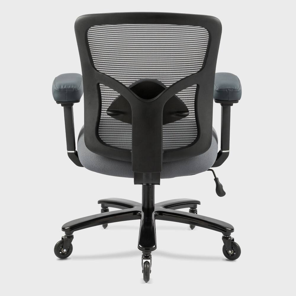 Left. Loheer - Loheer Big & Tall Office Chair, 400 lbs Heavy-Duty Ergonomic Mesh Chair, Wide Seat, Adjustable Lumbar Support - Black.
