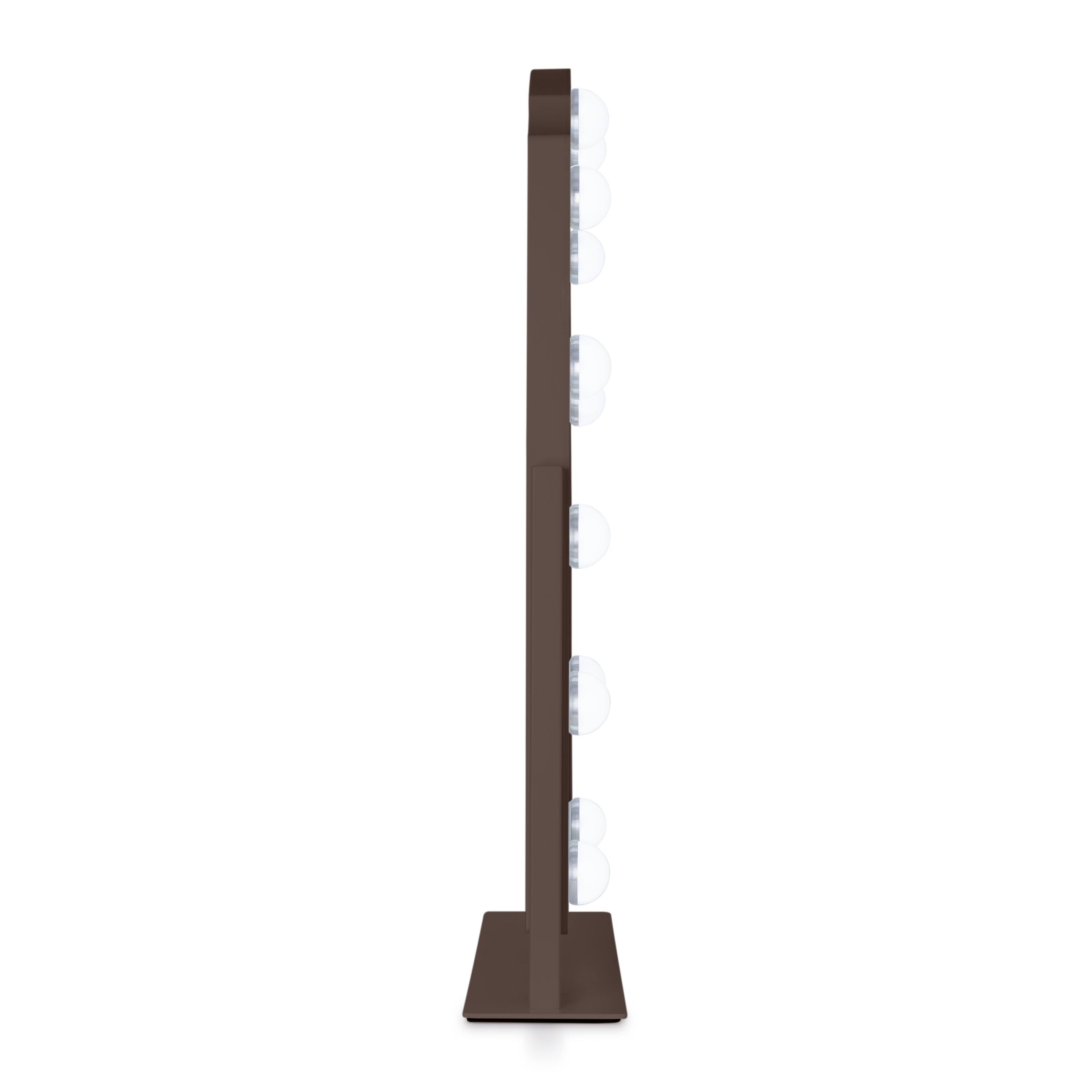 Left. Zadro - Zadro Scalloped Edge Hollywood LED Vanity Mirror 12" x 19" - Chocolate.