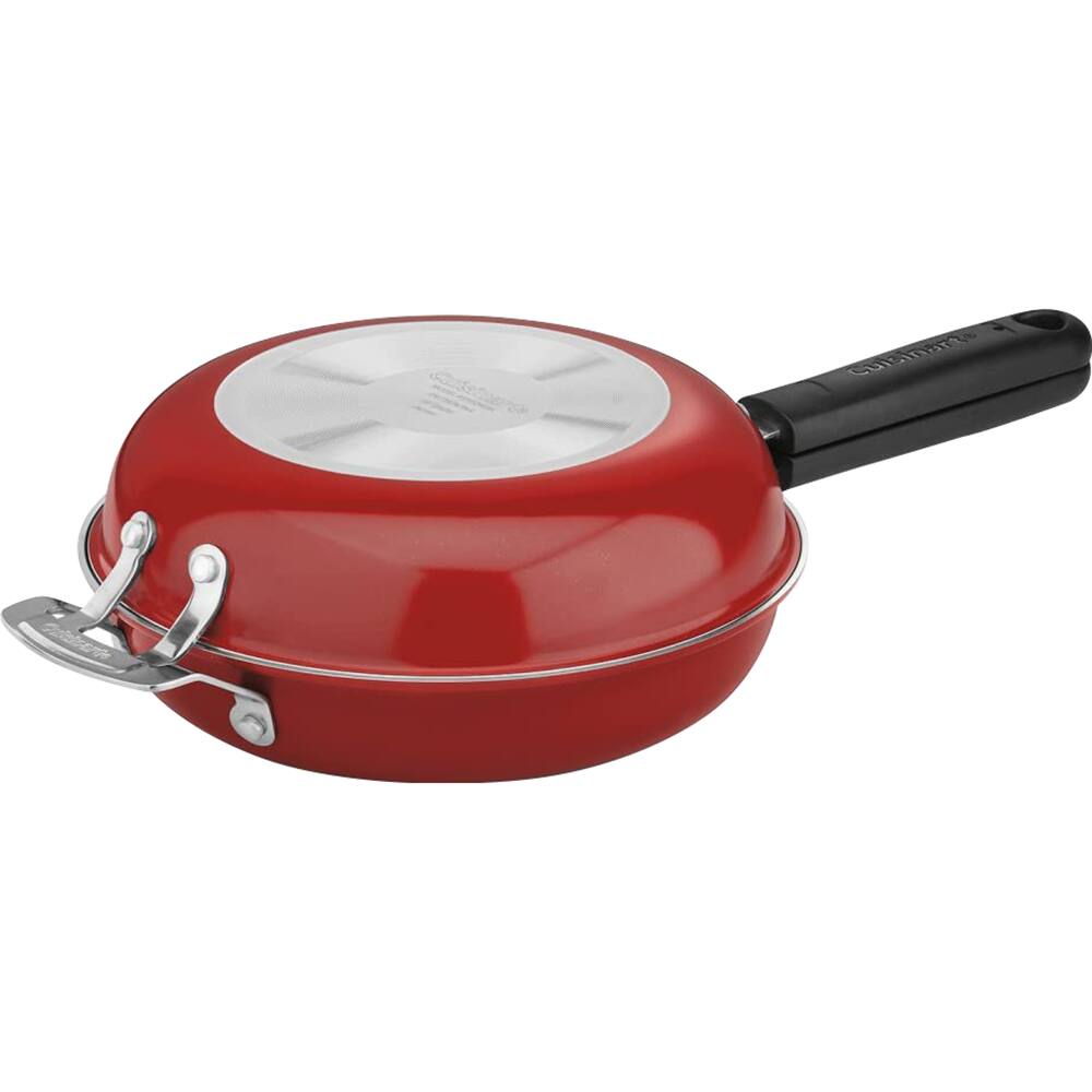 Alt View 1. Cuisinart - Frittata 10-Inch Non-Stick Sauce Pan - FP2-24RP1 - Red.