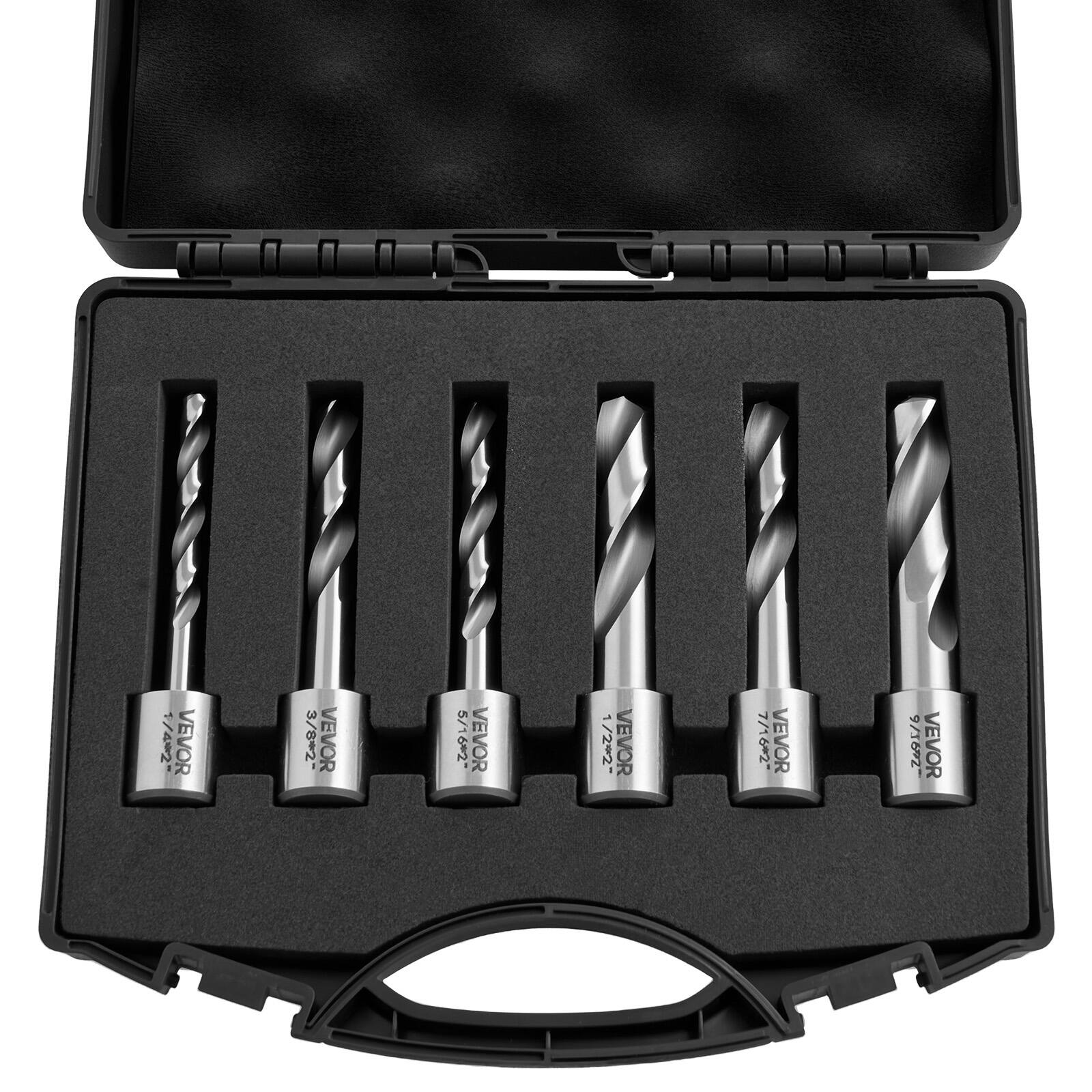 "VEVOR - Annular Cutter Set, 6 pcs Weldon Shank Mag Drill Bits Kit, 2"" Cutting Depth,1/4"" to 9/16"" Cutting Diameter, HSS - Silver + Black" price history on PriceWatchPro