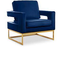 Meridian Furniture - Noah Navy Velvet Accent Chair - Blue