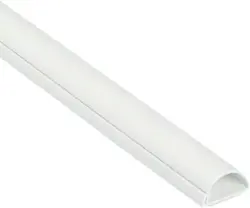 D-Line Half Round Cord Cover (Small) - 1.18in (W) x 0.59in (H) x 39in Length - White - Front_Zoom