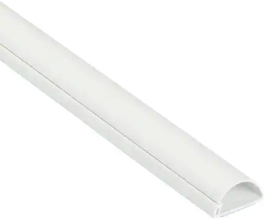 Front. D-Line - D-Line Half Round Cord Cover (Small) - 1.18in (W) x 0.59in (H) x 39in Length - White.
