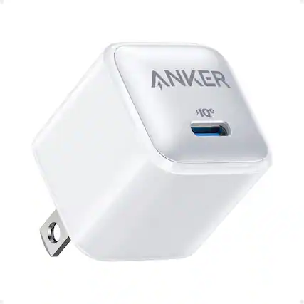 Front. Anker - Anker USB C Charger Block 20W (Nano Pro) - Arctic White.