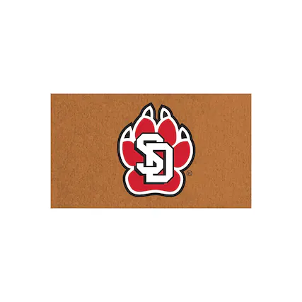 Front. Evergreen Enterprises - South Dakota Coyotes 28" x 16" Team Logo Outdoor Coir Mat - Multicolor.