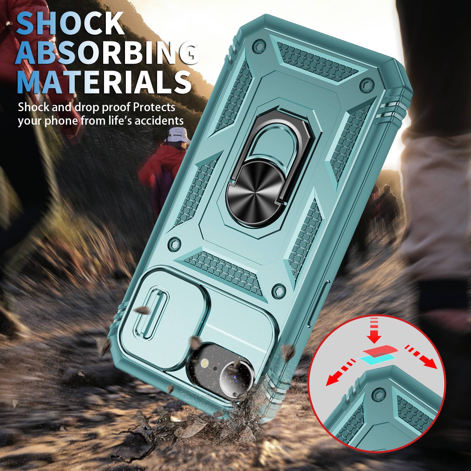 SHOCK ABSORBING MATERIALS  
Shock and drop proof  
Protects your phone from life's accidents