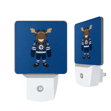 Front. Keyscaper - Winnipeg Jets 2-Pack Solid Design Mascot Nightlight Set - White.