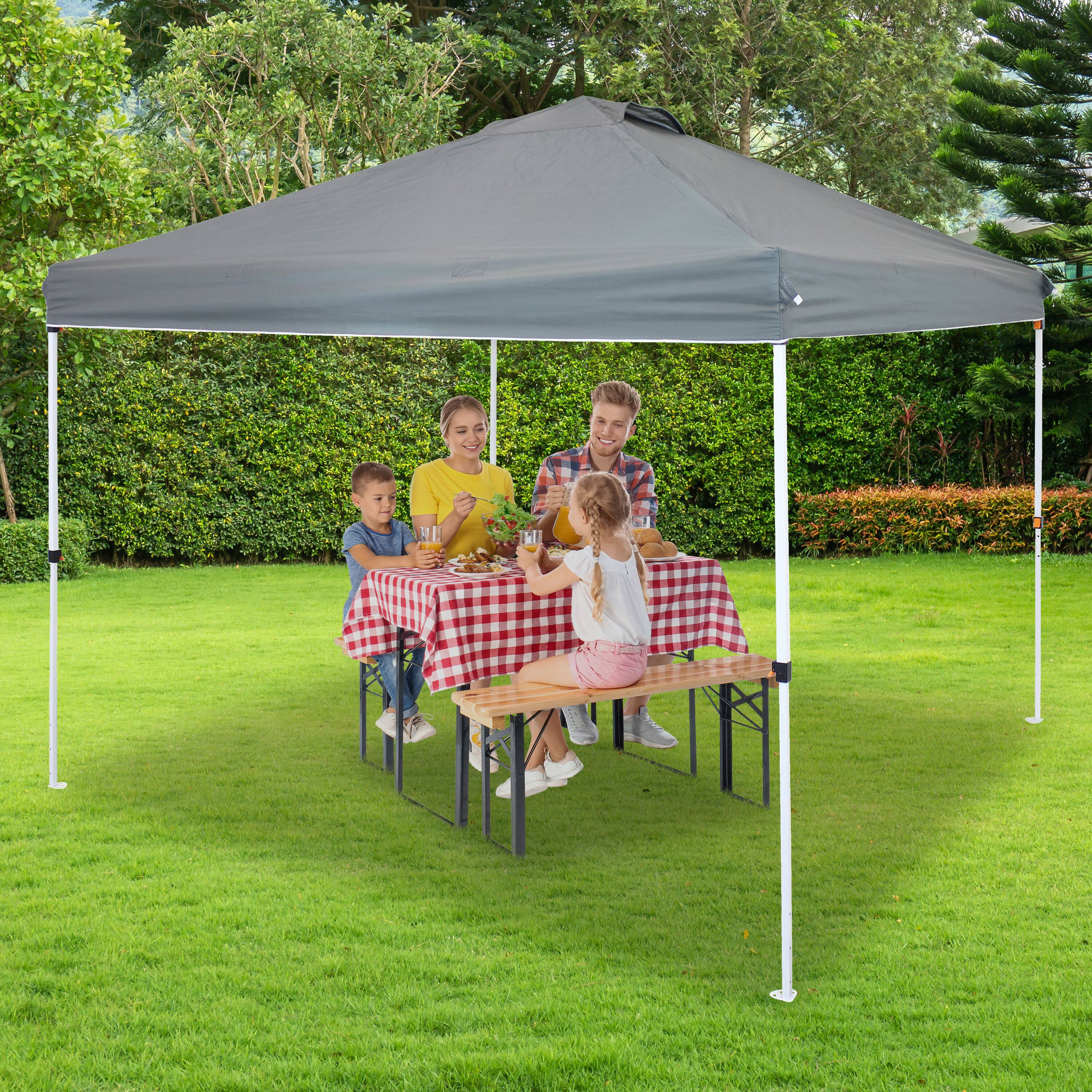 Alt View 7. Sunnydaze - 12x12 ft Fabric Replacement Pop-Up Canopy Shade with Vent - Gray.