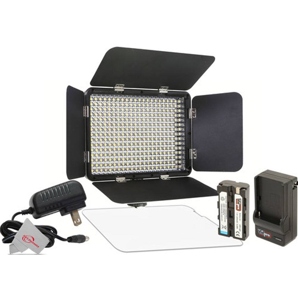 Vidpro - LED-330X Varicolor Studio Video Lighting Kit with Built-in Barn Doors & Diffuser - Black