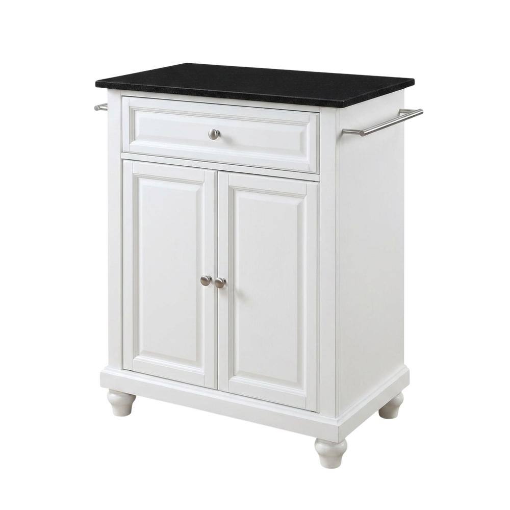 Front. Crosley Furniture - Cambridge Granite Top Portable Kitchen Island/Cart - White.