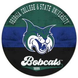 Jardine - Georgia College Bobcats 20'' x 20'' Retro Logo Circle Sign - Green