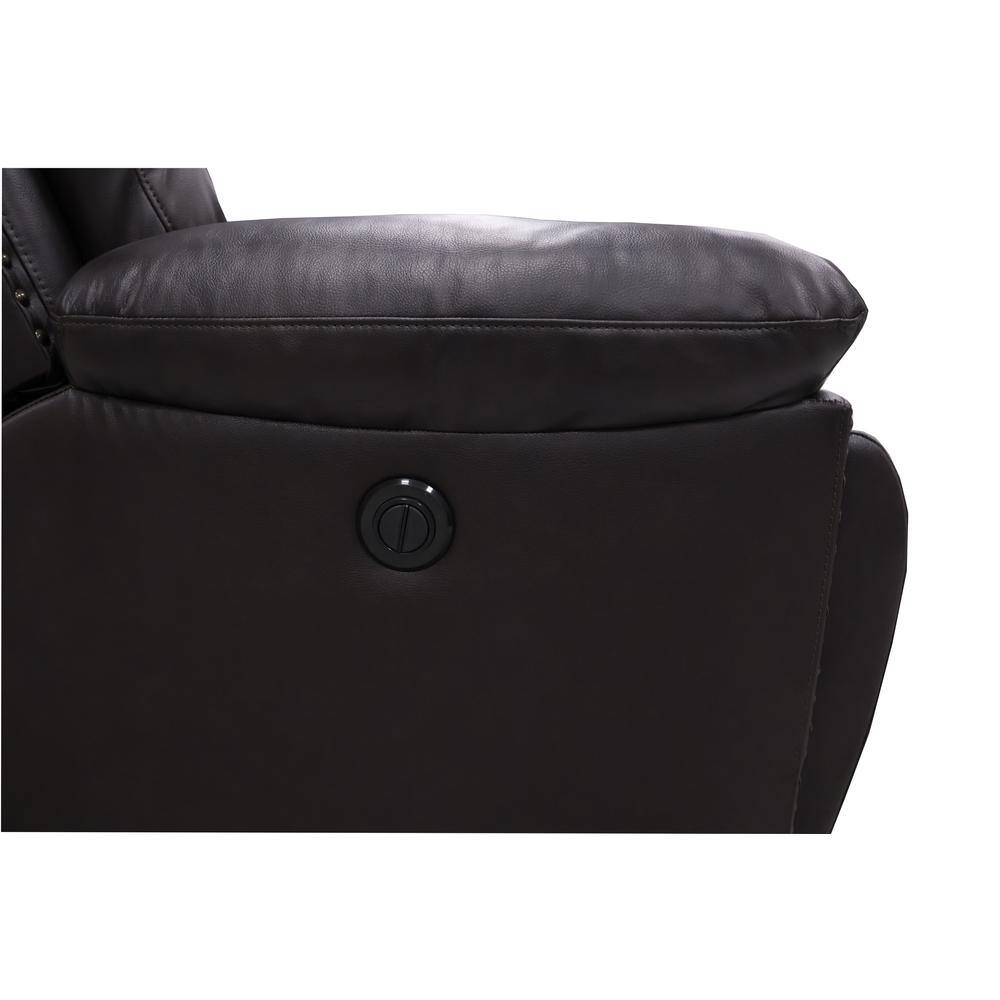 Angle. New Classic Furniture - Nikko Glider Recliner W/Pwr Fr-Brown - Brown.