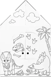 Easy Playhouse - Dinosaur House - Kids Art & Craft for Indoor & Outdoor Fun - Left_Zoom