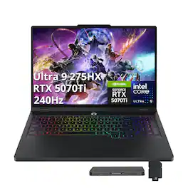 Lenovo - Upgraded - Legion Pro 5i 16" Gaming Laptop,Intel Ultra 9 275HX,GeForce RTX 5070 Ti,32GB DDR5,2TB SSD+1TB Dock Set,Backlit,Win 11Pro - Eclipse Black