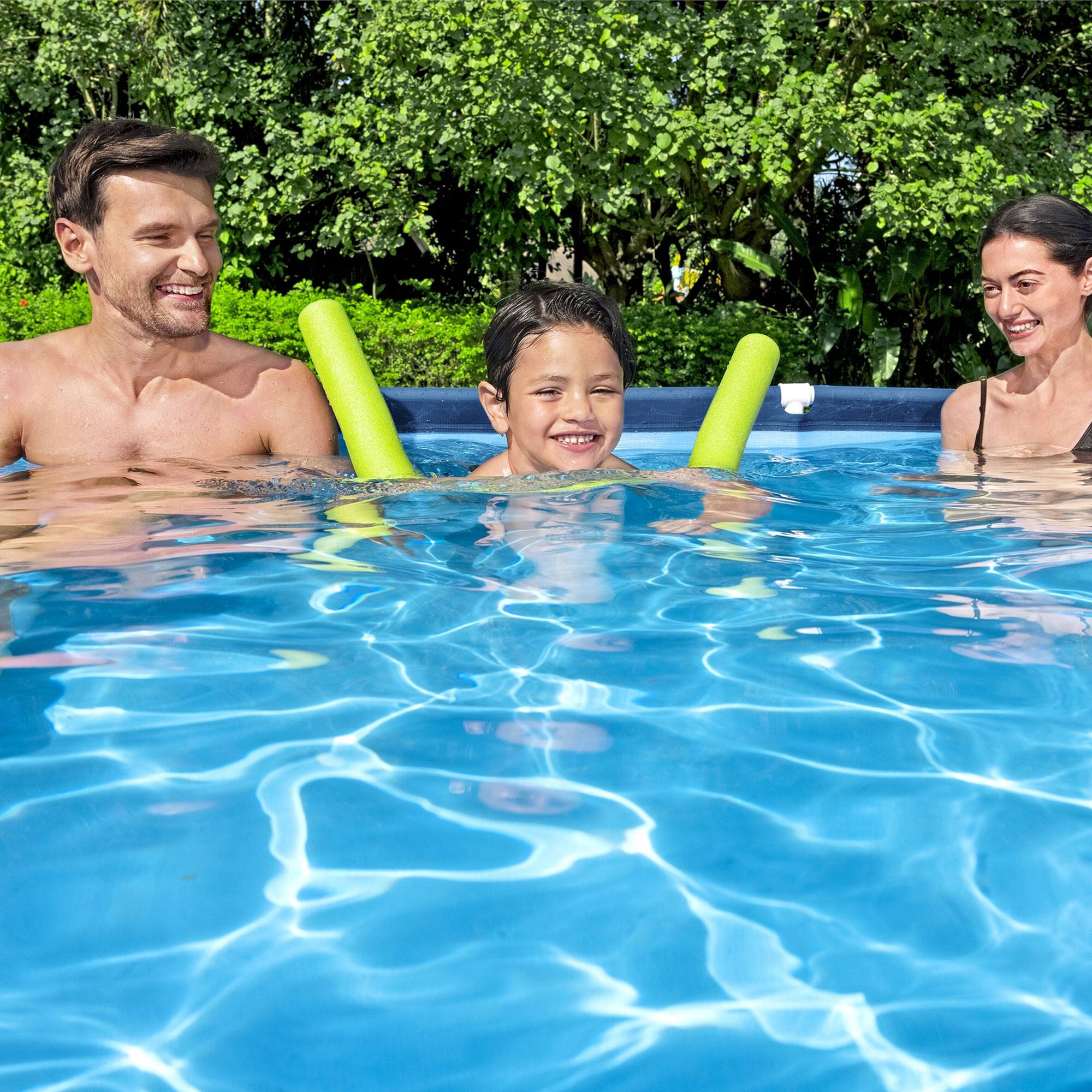 Alt View 5. Bestway - Bestway Steel 9'10" x 6'7" x 26" Rectangle Above Ground Pool w/DuraPlus Liner - Blue.