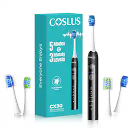 COSLUS - CX30 Sonic Electric Toothbrush for Kids & Adults,5 Modes 3 Intensity Levels for Sensitive Teeth & Braces
