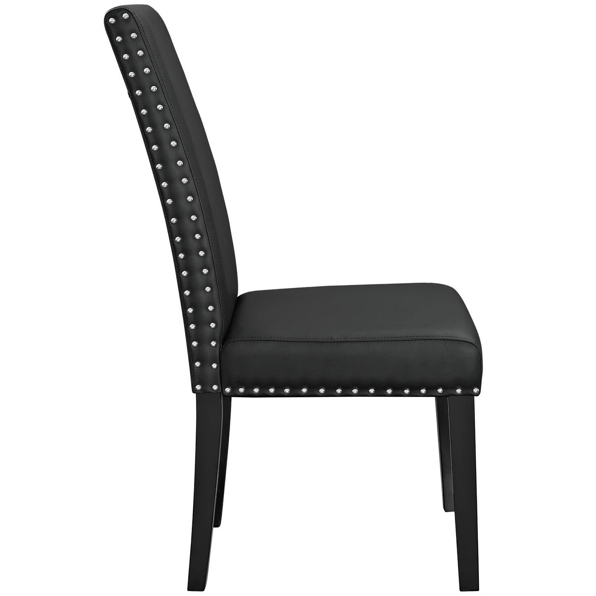 Alt View 1. Modway - Parcel Dining Faux Leather Side Chair by Modway - Black.