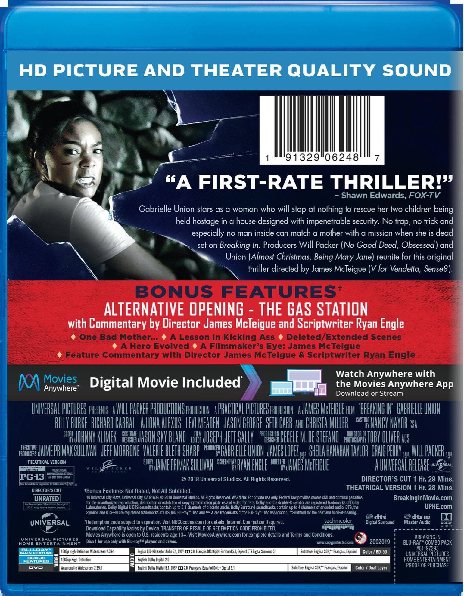 Angle. Breaking In (Unrated Director's Cut + DVD + Digital) [Blu-ray].