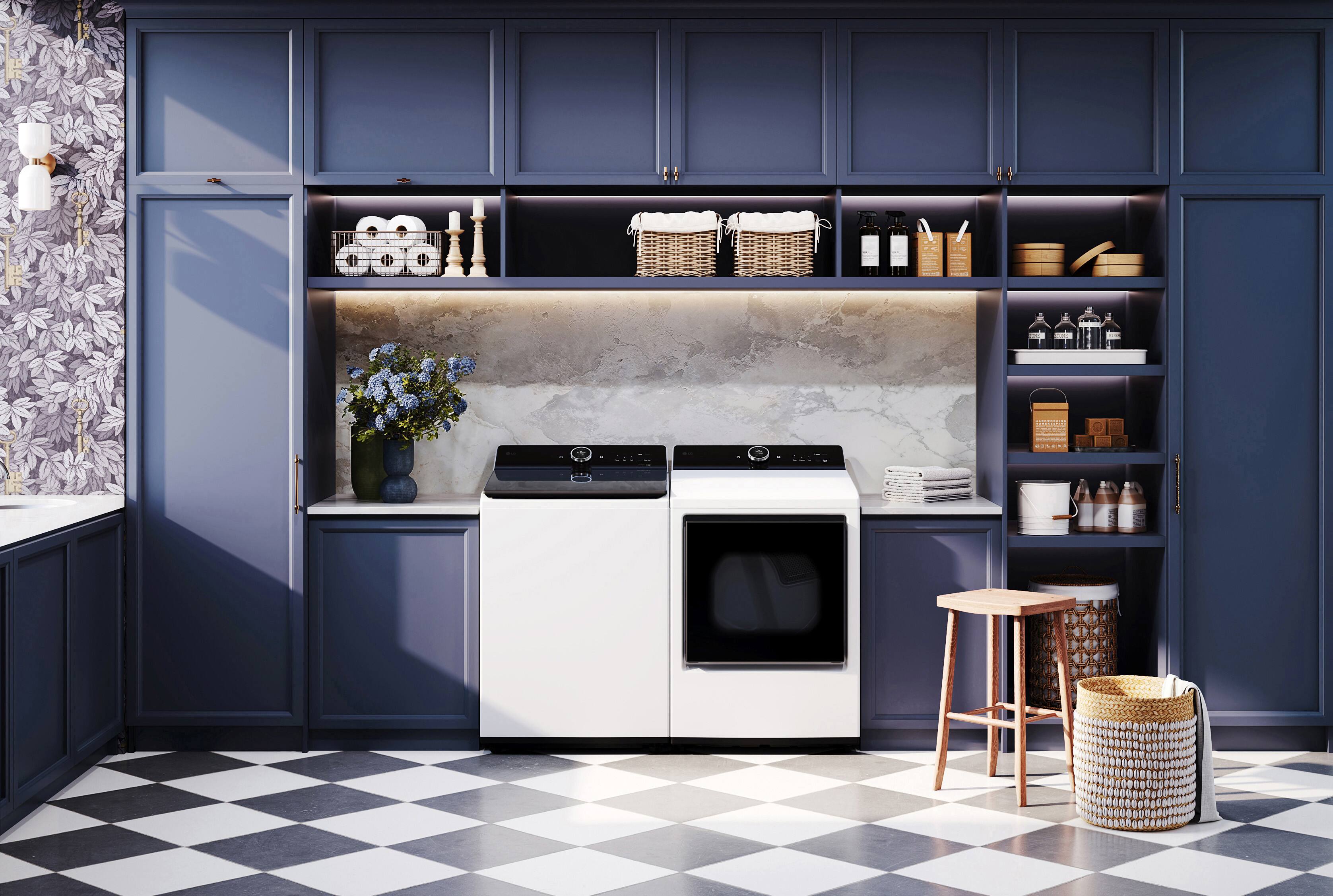 Alt View 23. LG - 5.5 Cu. Ft. High Efficiency Smart Top Load Washer with EasyUnload - Alpine White.