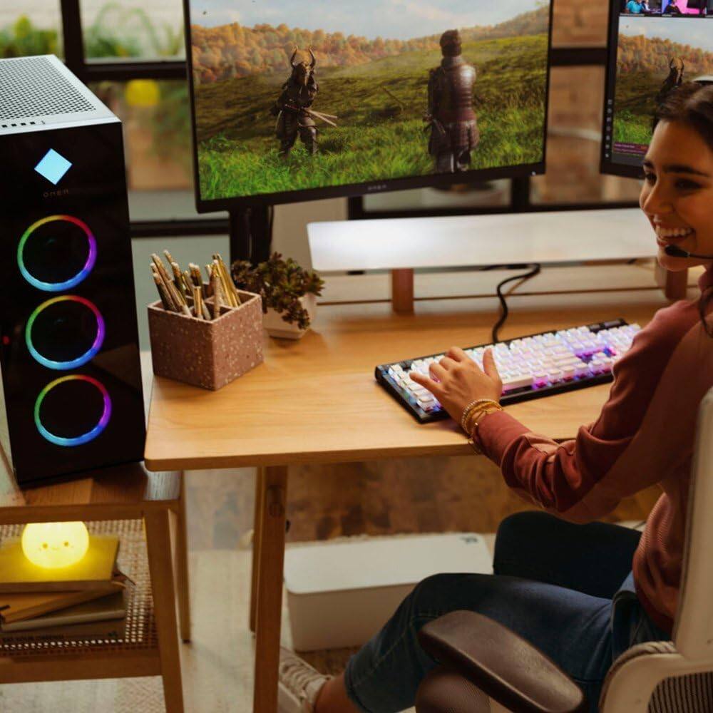 Alt View 1. HP - HP Omen 45L Gaming Desktop | i7-13700K | RTX 4060 Ti | 64GB DDR5 | 2TB SSD | Win11 Pro | Wi-Fi 6 | Bluetooth 5.3 - Black.