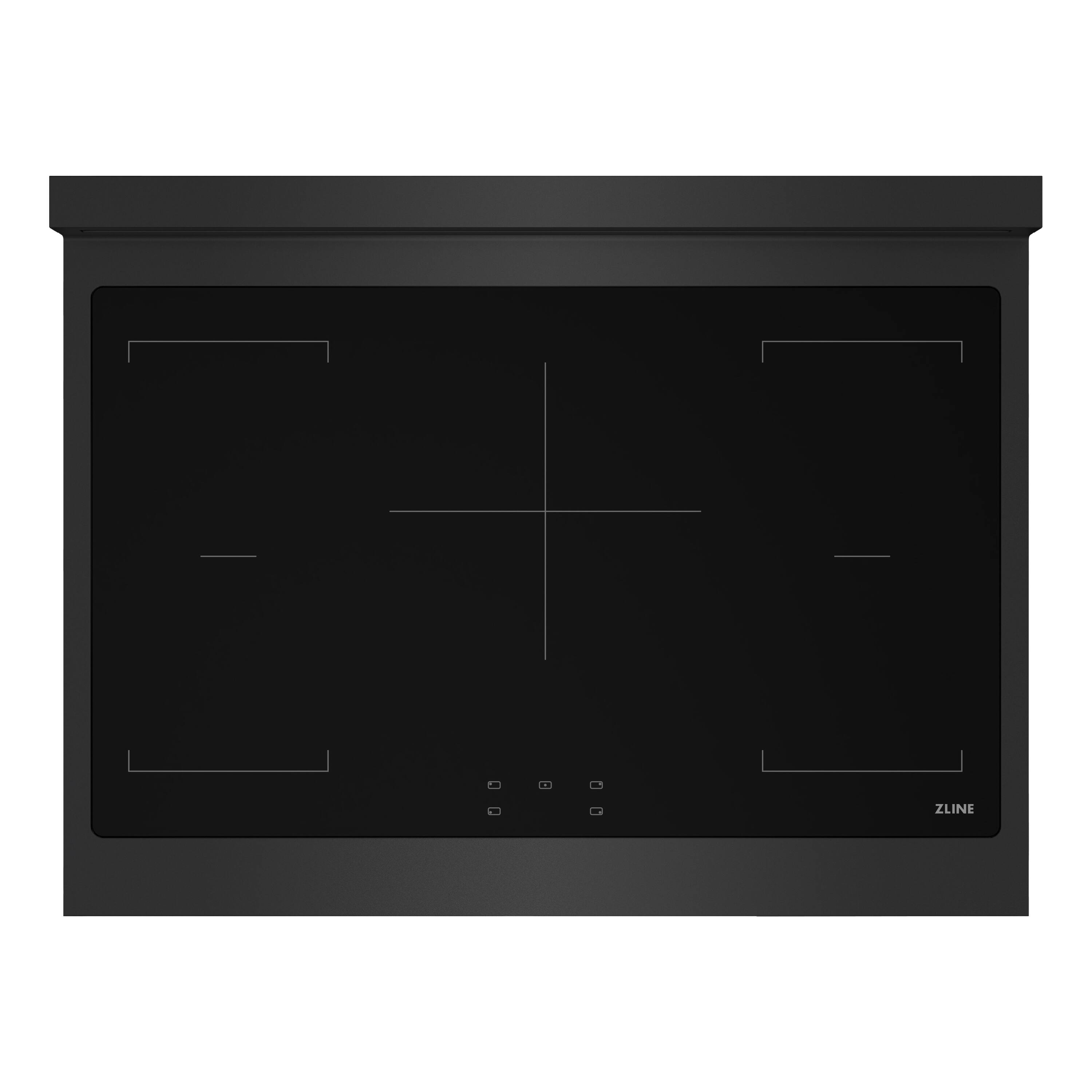 Alt View 4. ZLINE - Autograph 36 in. Paramount Built-in Induction Rangetop with 5 Element Cooktop in Black Steel & Champagne Bronze Accents - Black Stainless Steel.