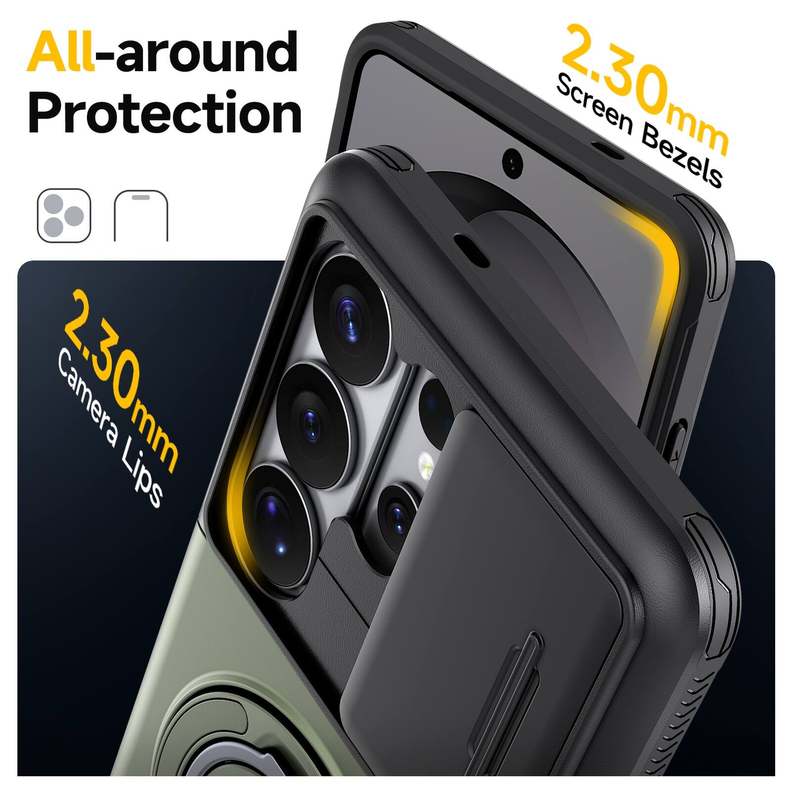 Dteck Rugged Case for Samsung Galaxy S25 Ultra Shockproof Drop ...