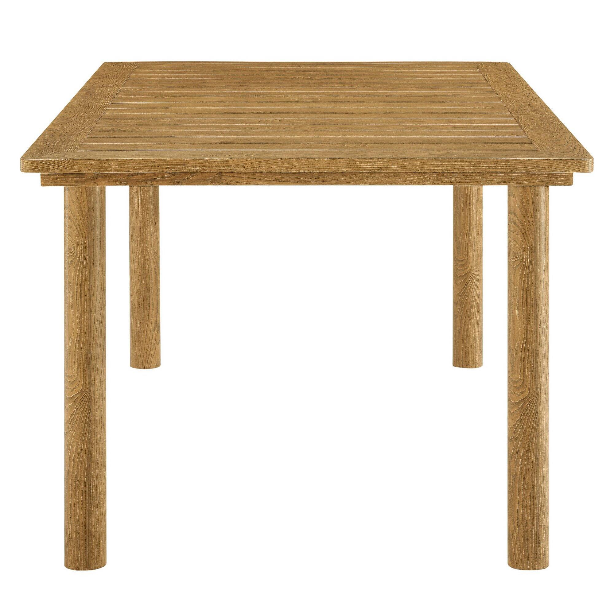 Alt View 2. Modway - Parkland 76" Outdoor Patio Aluminum Dining Table by Modway - Natural.