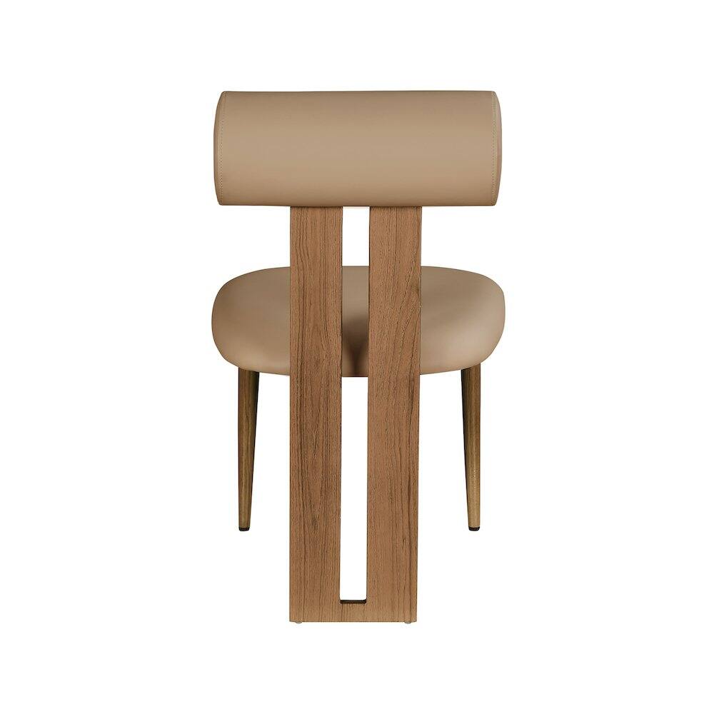 Alt View 1. Meridian Furniture - Dario Tan Vegan Leather Dining Chair, Set of 2 - Brown.