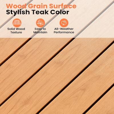 Wood Grain Surface Stylish Teak Color

- Solid Wood Texture
- Easy to Maintain
- All-Weather Performance