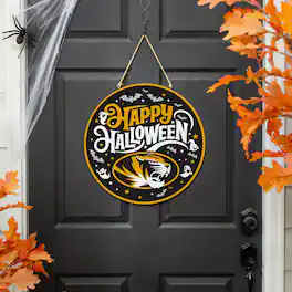 Evergreen Enterprises - Missouri Tigers 18" Happy Halloween Wooden Round Door Sign - Multicolor
