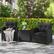 Alt View 2. Costway - 3 PCS Patio Furniture Set with Tempered Glass Coffee Table Washable Cushions - Black.