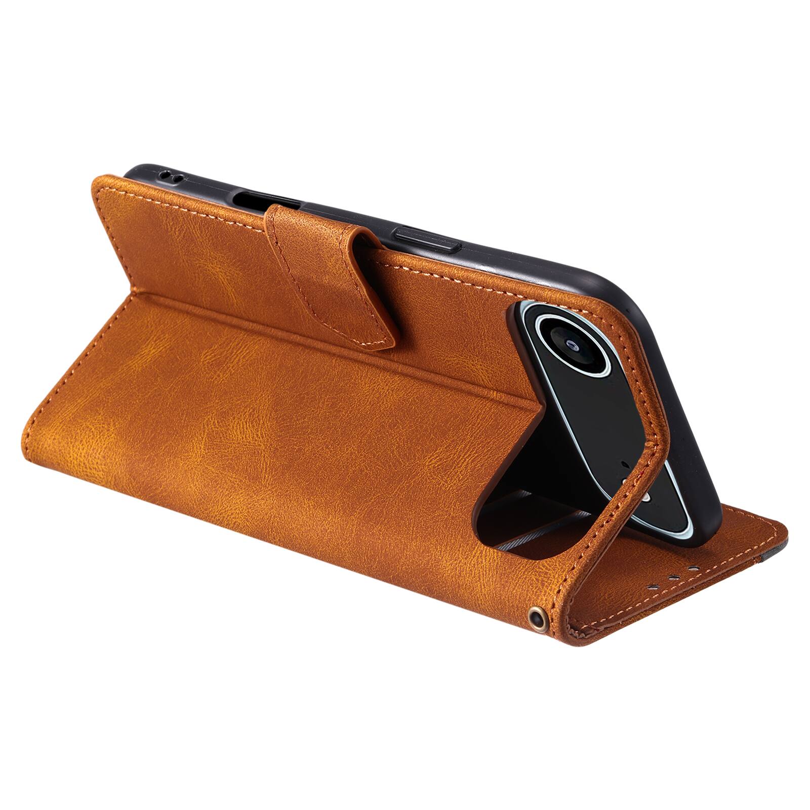 Alt View 1. Dteck - Wallet Case for Apple iPhone Air 2025,Vintage PU Leather Flip Card Holder Kickstand Magnetic Closure Phone Cover - Brown.