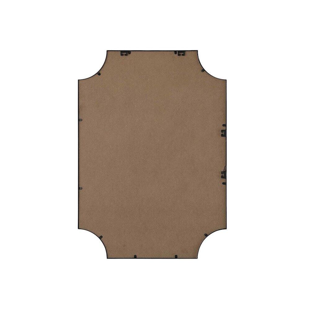 Angle. Elegant Kitchen and Bath - Notched Metal Mirror 30x42 inch in Black - Black.
