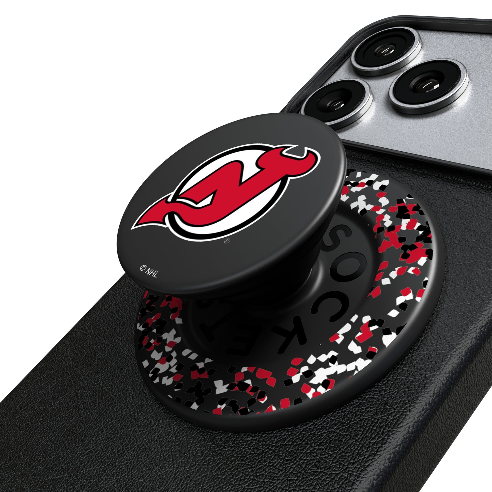Keyscaper - New Jersey Devils Confetti Magnetic Phone Grip & Stand - No Size - Black