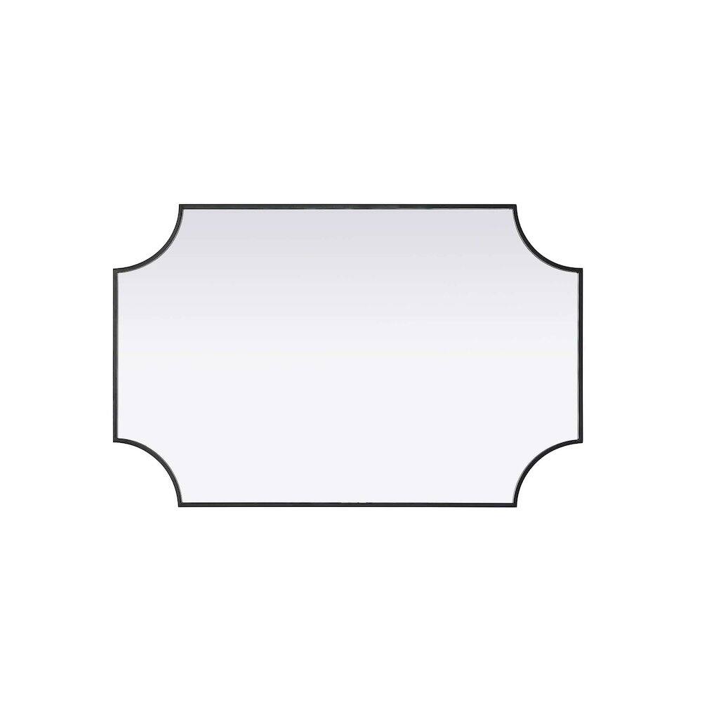 Alt View 1. Elegant Kitchen and Bath - Notched Metal Mirror 27x42 inch in Black - Black.