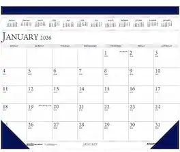 2026 House of Doolittle Economy 22" x 17" Monthly Desk Pad Calendar, (150-26) - Blue