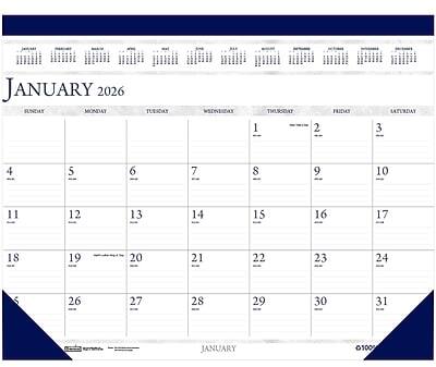 2026 House of Doolittle Economy 22" x 17" Monthly Desk Pad Calendar, (150-26) - Blue