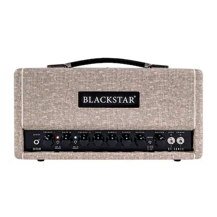 BLACKSTAR
VOLUME I - INPUT A
VOLUME II - SAIN "TOLUME"
SASS
MIDDLE
TREBLE
REVERB
MASTER
STAY
POWER
ST. JAMES