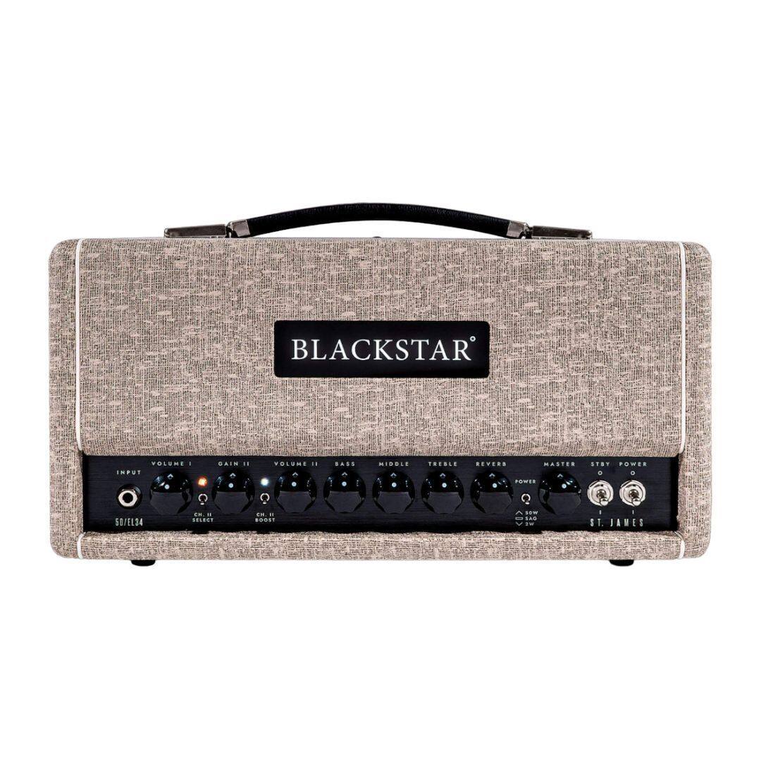 BLACKSTAR  
VOLUME I - INPUT A  
VOLUME II - SAIN "TOLUME"  
SASS  
MIDDLE  
TREBLE  
REVERB  
MASTER  
STAY  
POWER  
ST. JAMES