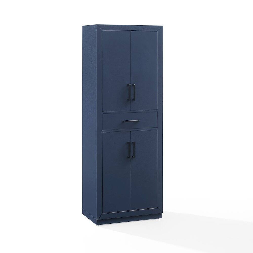 Alt View 3. Crosley Furniture - Isla Kitchen Storage Pantry - Navy.