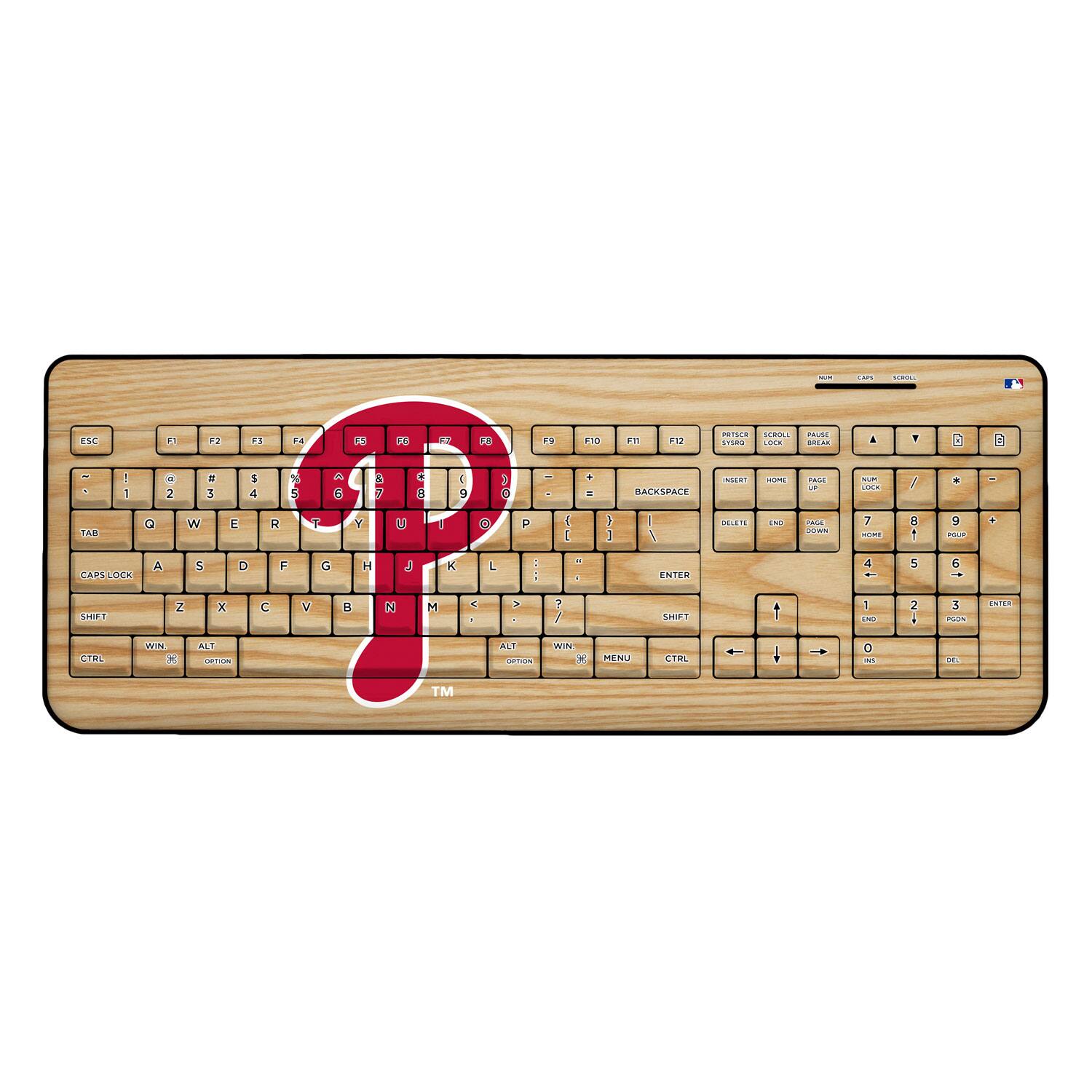 Keyscaper - Wood Print Wireless USB Keyboard - Multicolor