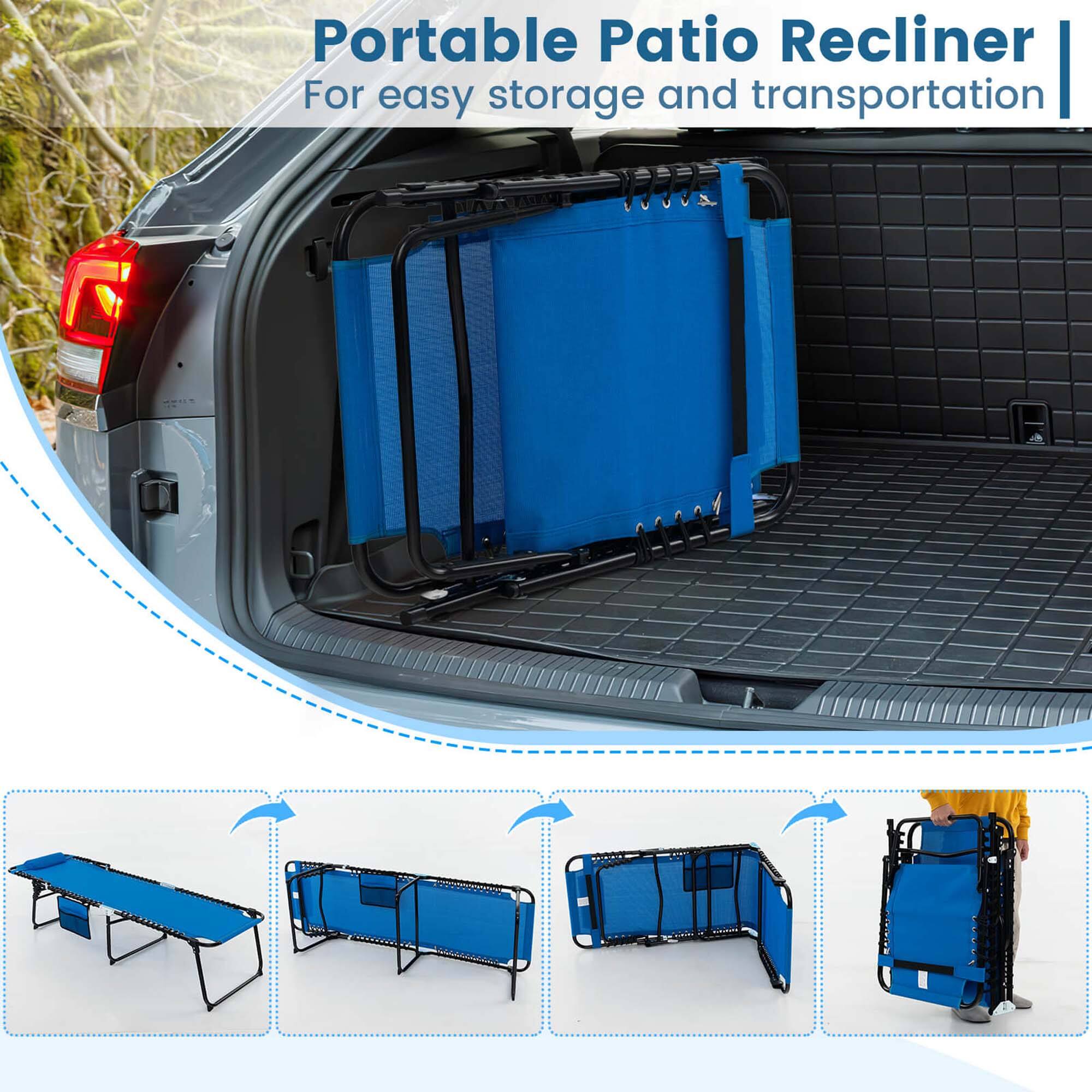 Portable Patio Recliner
For easy storage and transportation