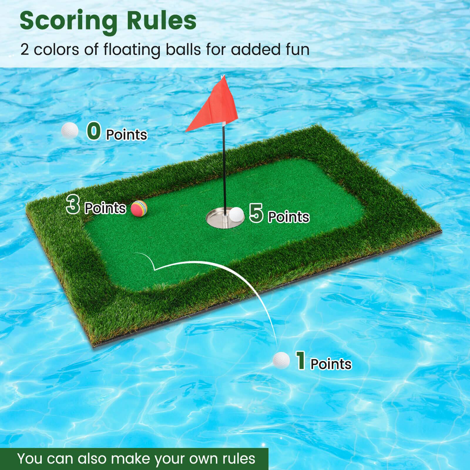 Scoring Rules

2 colors of floating balls for added fun

- 0 Points
- 3 Points
- 5 Points
- 1 Point

You can also make your own rules