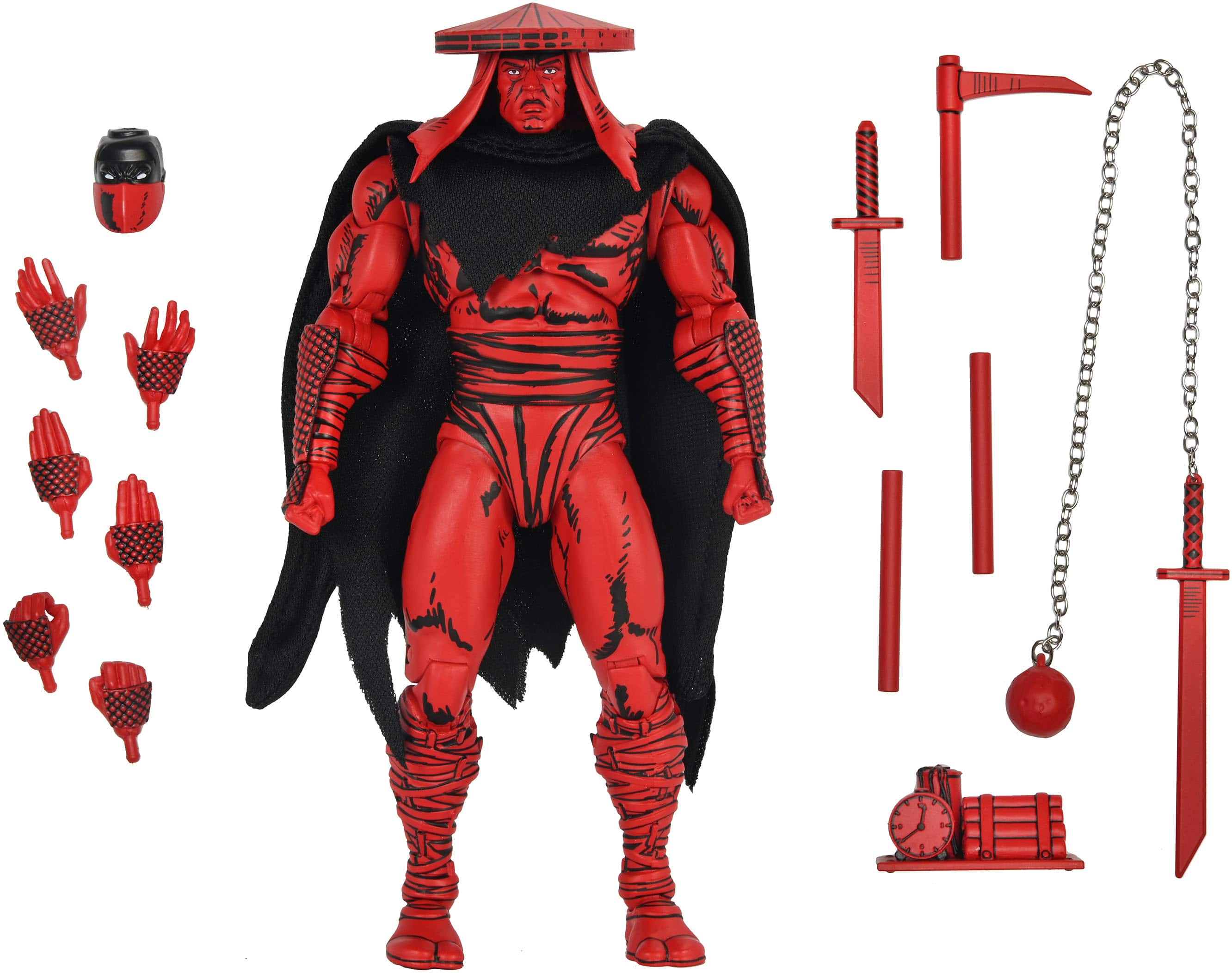 Front. NECA - Teenage Mutant Ninja Turtles (Mirage Comics) 7" Scale Action Figure - Red and Black Foot Assassin.