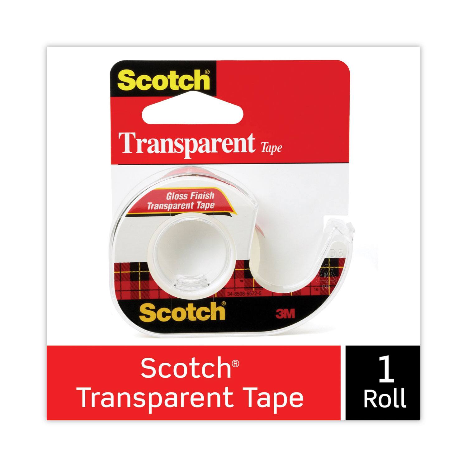 Scotch Transparent Tape  
Gloss Finish Transparent Tape  
1 Roll  
3M  
34-8508-6572-5