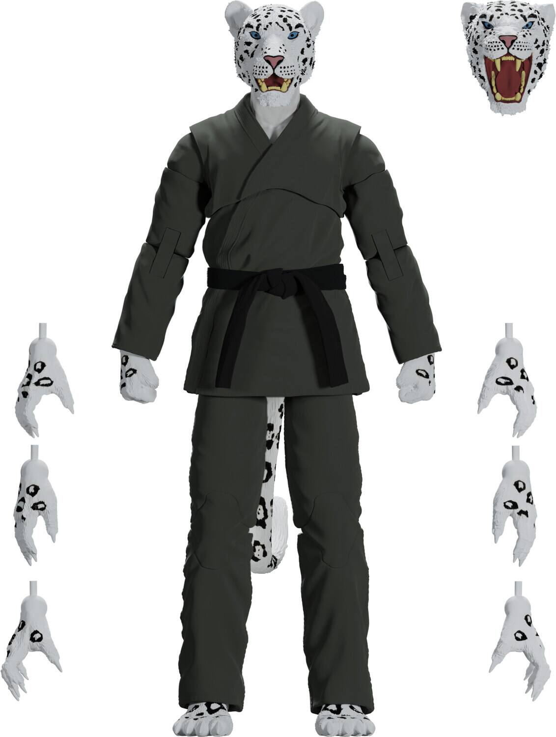 Jiu Jitsu Combat Creatures - Shadow The Snow Leopard Action Figure - Green Gi - COLLECTIBLES