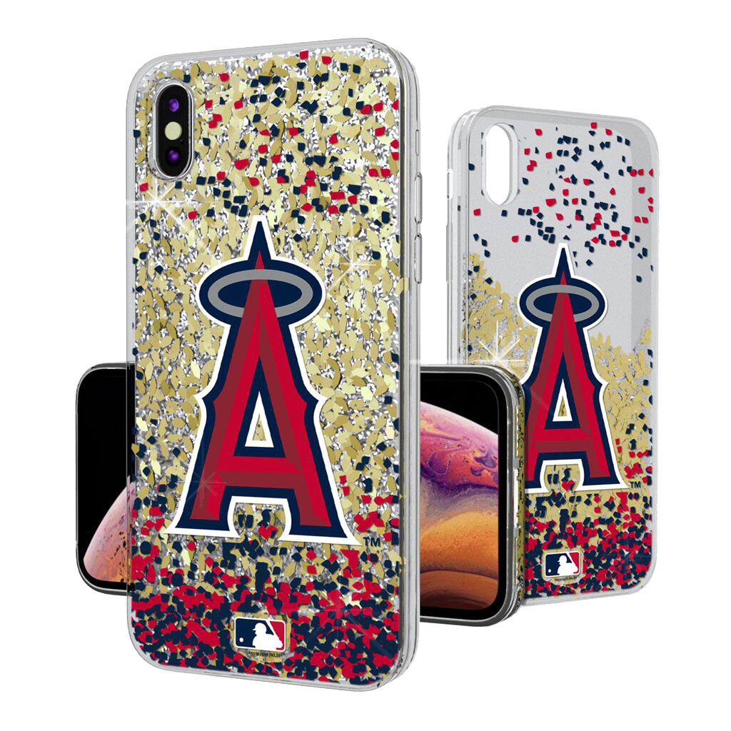 Front. Keyscaper - Los Angeles Angels Glitter Confetti iPhone Case - 16 Pro Max - Multicolor.