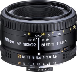 Nikon - AF NIKKOR 50mm f/1.8D Standard Lens - Black - Front_Zoom